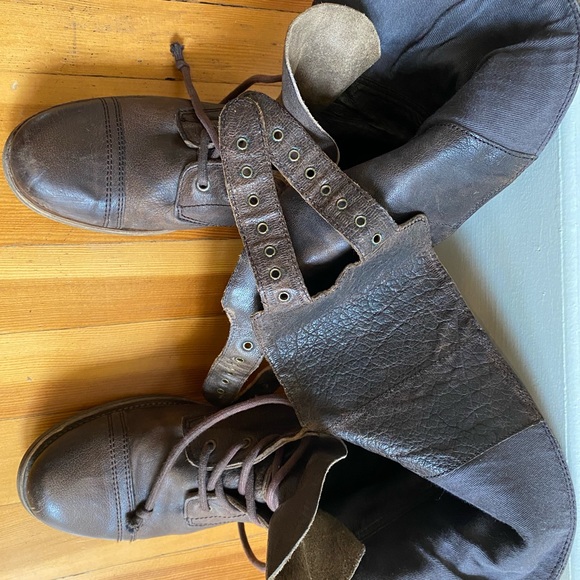 All Saints distressed brown leather boots - Picture 6 of 8